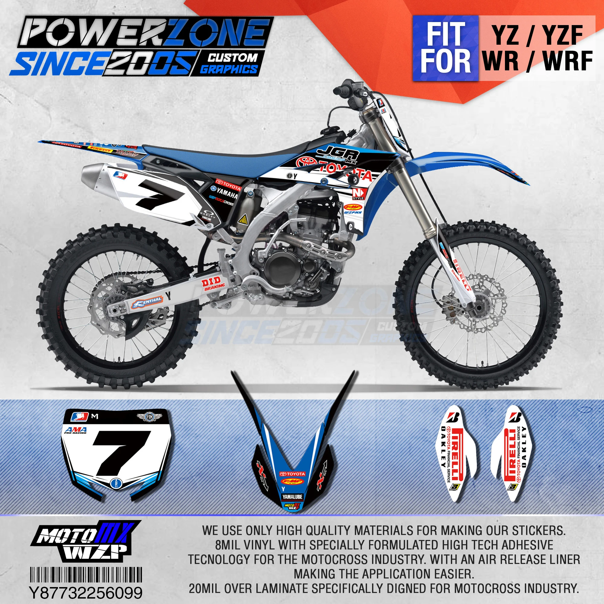 PowerZone Настраиваемые Графические деколи команды 3 м наклейки на заказ для YAMAHA YZF250
