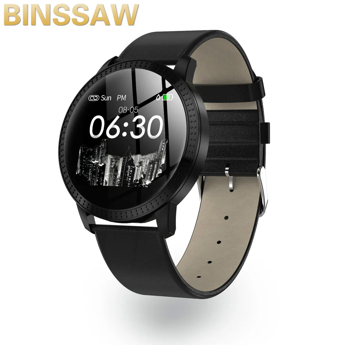 Смарт часы BINSSAW cforluxury CF18 умные с цветным OLED экраном мужские и женские модные