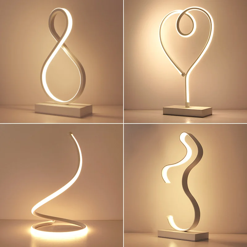 Современная светодиодная настольная лампа прикроватная для спальни креативная