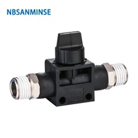nbsanminse 10pcslot hvss 18 14 38 12 pneumatic flow control valve hand valve for air connect with pu pa