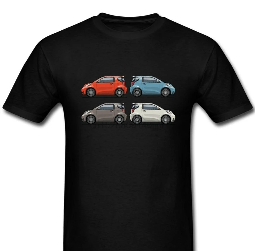 Забавная Мужская футболка белая черные футболки новая четыре Toyota Scion Iq Micro Cars