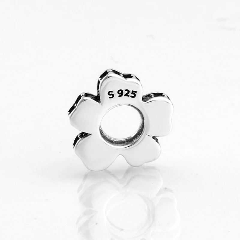 Серебро 925 пробы фиолетовый CZ Лепесток Цветы Форма разделитель Бусины Подходят