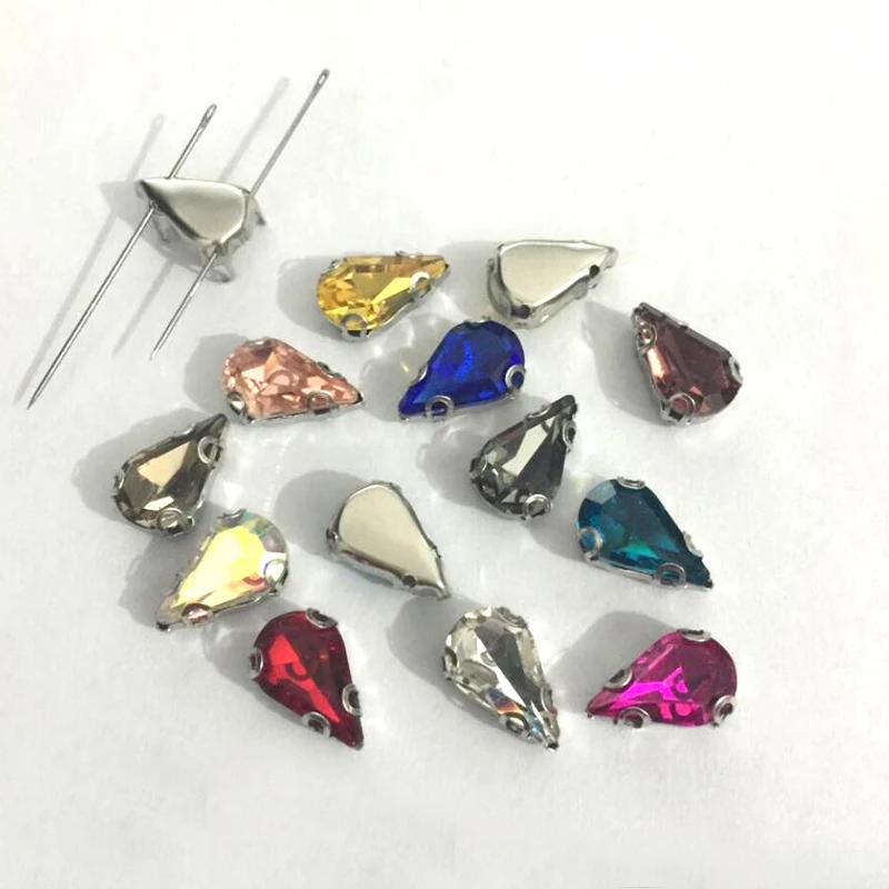 Точечный страз с когтями стразы кристаллы шитье на 8x13 мм капли воды D коготь