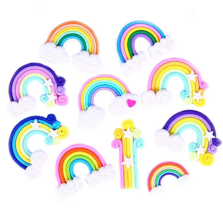 10 шт. глина ручной работы сделай сам Радужная звезда Топпер для торта украшения