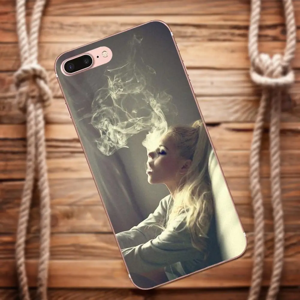 Vvcqod секс девушка Smoke Weed для iPhone X 4 4S 5 5C 5S SE 6 S 7 8 плюс Moto G G2 G3 Мягкие TPU мобильного |