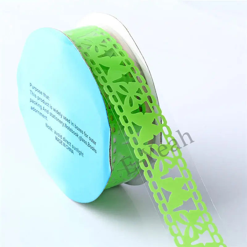 green 6 шт./лот, декоративные наклейки, клейкие наклейки, сделай сам, украшение, дневник, канцелярская лента, детский подарок, 15 мм ширина, 1 метр/рулон - Цвет: green