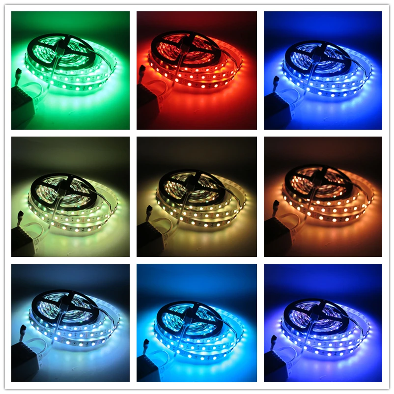 LED strip 5050 RGB IP20 IP65 waterproof 5m/roll 44key IR controller or 12V 5A Adapter | Лампы и освещение