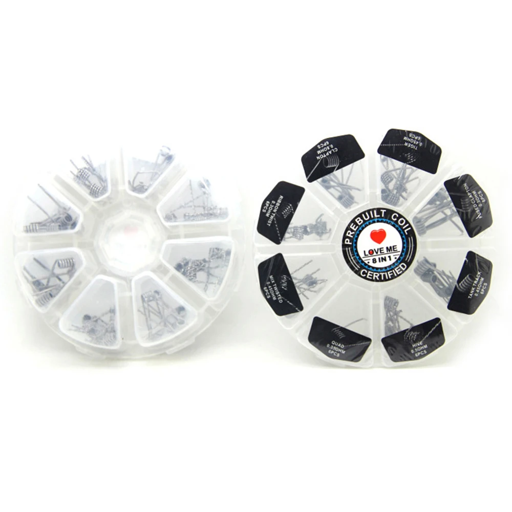 Горячая Распродажа 8 в 1 комплект готовой катушки Clapton Coil Hive Quad Flat twisted Fused
