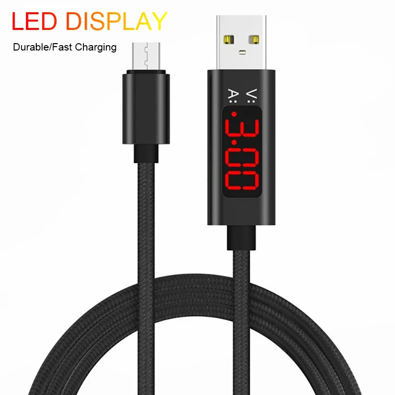 Микро светодиодный кабель usb напряжение Быстрая зарядка для Android микро USB