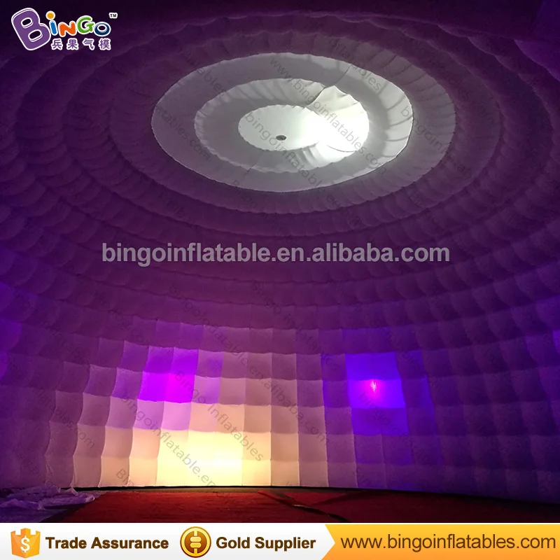 Preise Kostenloser Versand 15M Weiß Riesigen Aufblasbaren Kuppel Zelt Tipi Farben ändern LED Beleuchtung Iglu Festzelt Für Spielzeug Zelte