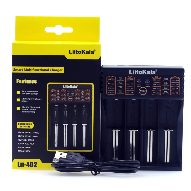Зарядное устройство Liitokala Lii 402 18650 1 2 в 3 7 85 В AA/AAA 26650 10440 14500 16340 25500 умное зарядное