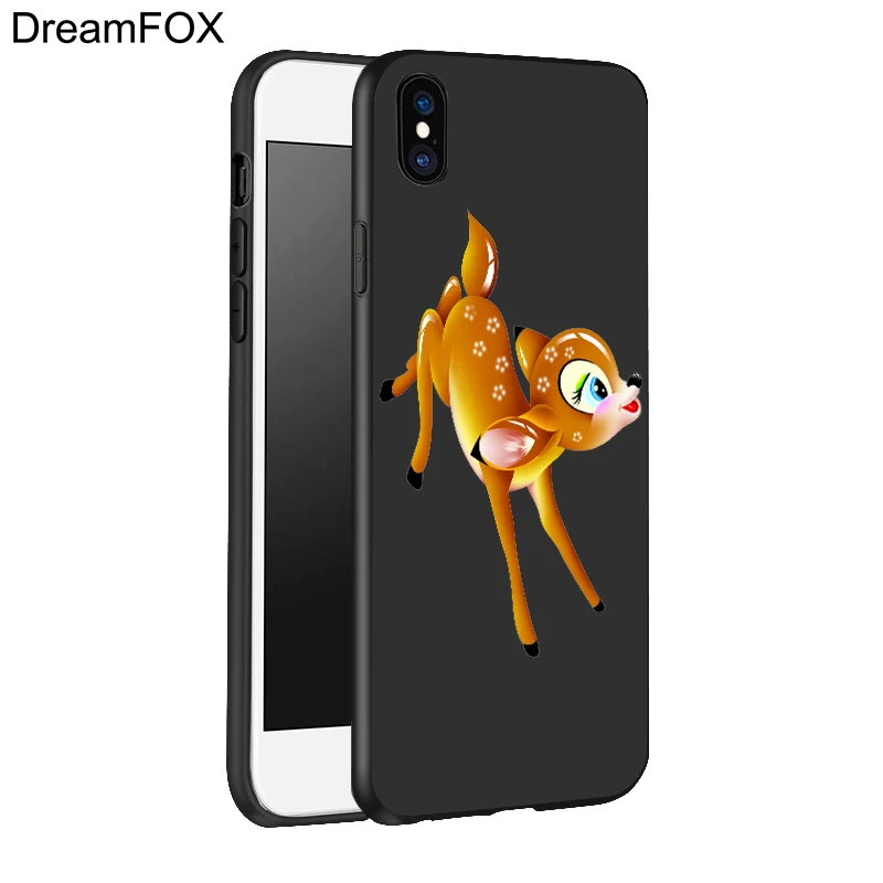 DREAMFOX L334 Bambi And Thumper Black Soft TPU Silicone Case Cover For Apple iPhone XR XS Max X 8 7 6 6S Plus 5 5S 5G SE |