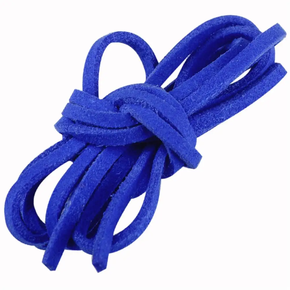 Royal blue 100 см плоская Искусственная Замша корейский бархат кожа шнур DIY текстильная лента нить ювелирных изделий декоративные принадлежности для рукоделия 3 мм - Цвет: Royal blue