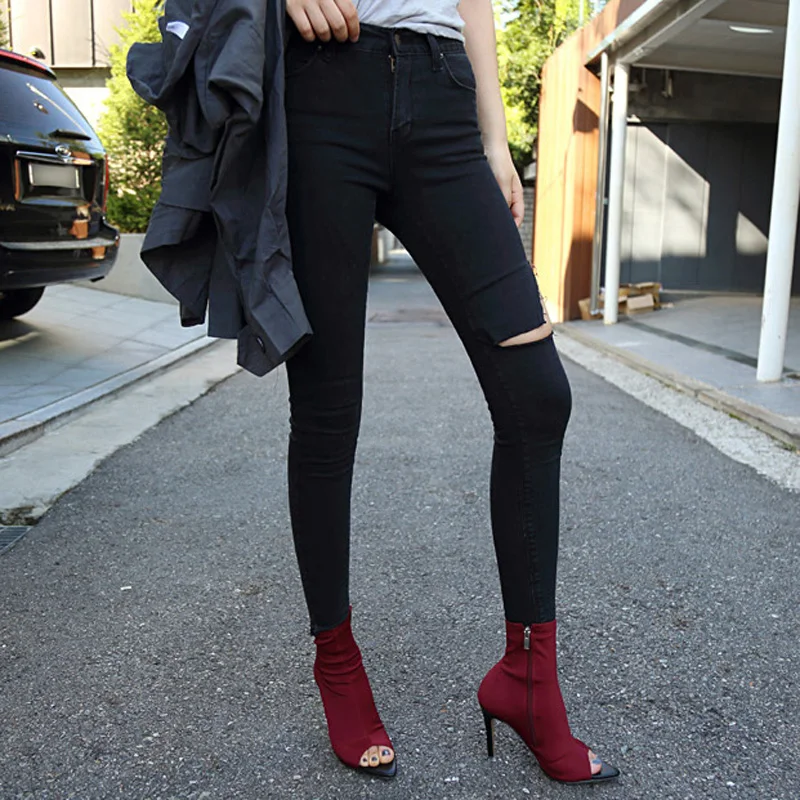 Джинсы BGTEEVER женские рваные повседневные брюки-карандаш из денима с