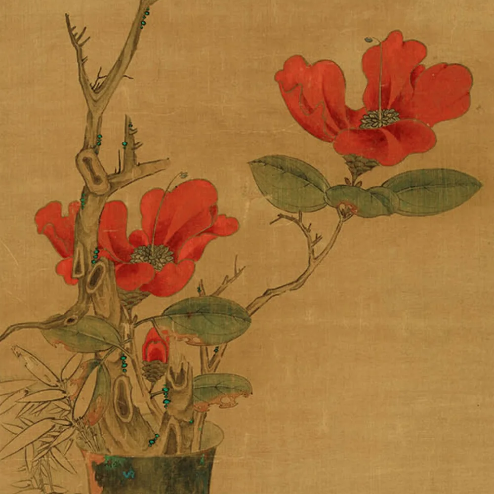 Chinese traditional art painting vase and flower scroll living room hanging frameless painting|painting vase|art paintingvase |