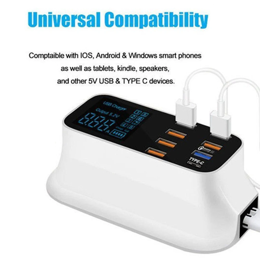 8 портов usb QC адаптер питания быстрая зарядка зарядное устройство Подставка с