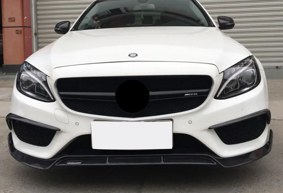 W205 углеродного волокна AMG Стиль спереди сетки гонки гриль решетка для Mercedes-Benz W205 C-class C180 C200 C220d C250 C260 C400