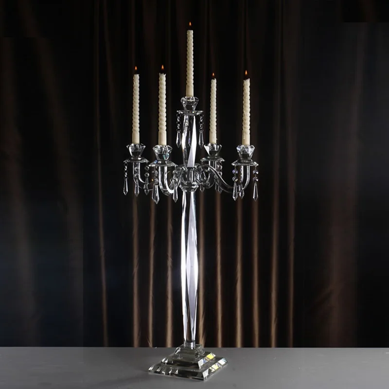 

Romantic Candelabra Handmade 5 arms Demountable Crystal Table Centerpieces Candle Holders for Home Decorations