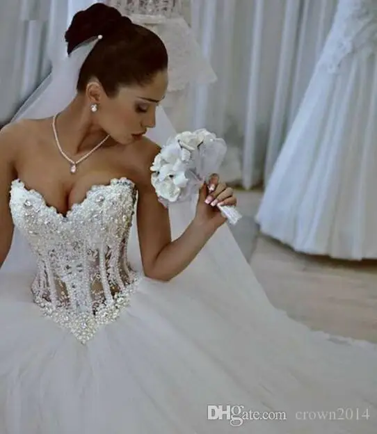 Мода 2015 Vestido de Noiva новейший дизайн бальное платье принцессы свадебные платья