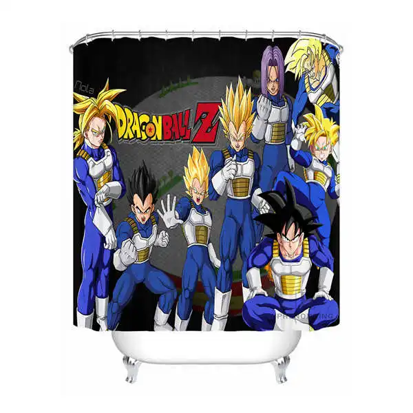Пользовательские водонепроницаемые занавески для душа Dragon Ball Z Goku и Gohan аниме печать декор для ванной комнаты различные размеры#180324-01-04 - Цвет: Shower Curtain