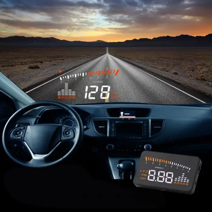 Система дисплея HUD может отображать скорость двигателя температуру воды