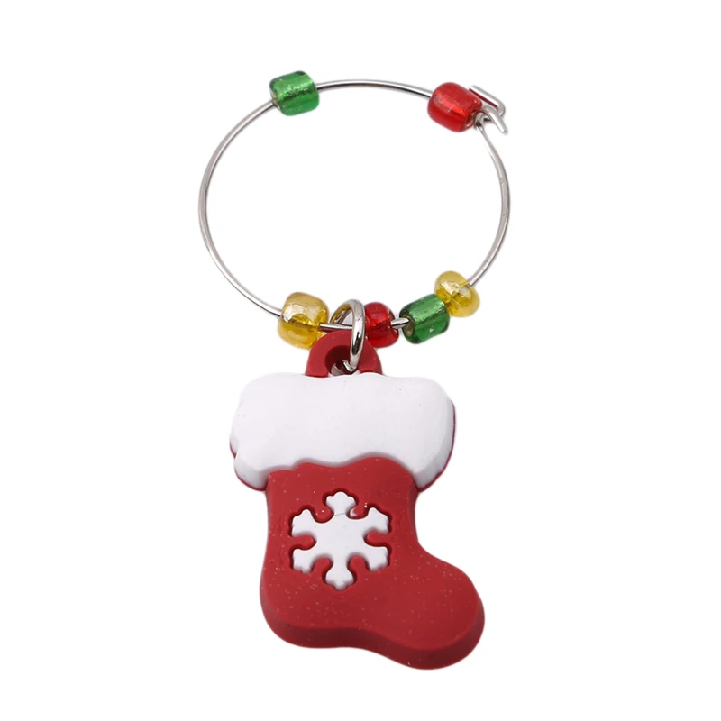 

Christmas Wine Glass Party New Year Cup Ring Table Pendants Santa Claus Navidad 2019 Metal Ring Christmas Decoration for Home