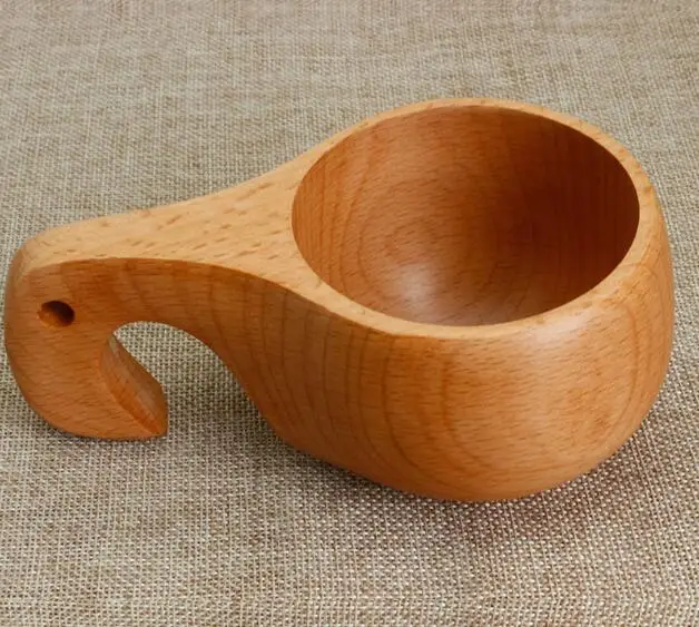 

30pcs Beech cup coffee cup, Finland Kuksa wooden cup, traveling portable tea cup SL6031