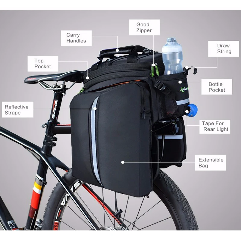 ROCKBROS велосипедная сумка для сиденья задний рюкзак багажник MTB большой объем