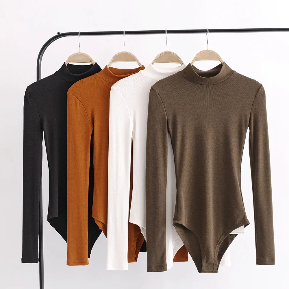 Efvandool Женский Черный боди с длинным рукавом обтягивающий комбинезон женский комбинезон ropa mujer