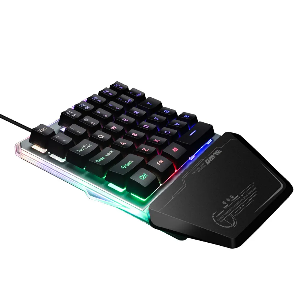 VOBERRY для G40 кабельная игровая клавиатура, Одноручная пленочная клавиатура, дизайн игровой микросхемы с светодиодный подсветкой 35 клавиш