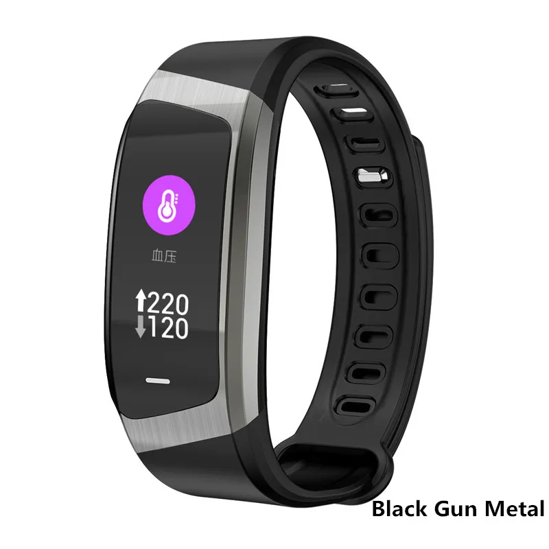 black gun metal E18 смарт-браслет мужской цветной сенсорный экран ip67 Водонепроницаемый кровяное давление кислород монитор сердечного ритма спортивный браслет Talk Band Mi 2 3 - Цвет: black gun metal