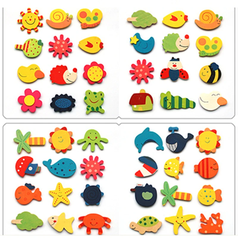 12 шт./компл. окрашенная деревянная модель игрушки для детей раннего развития