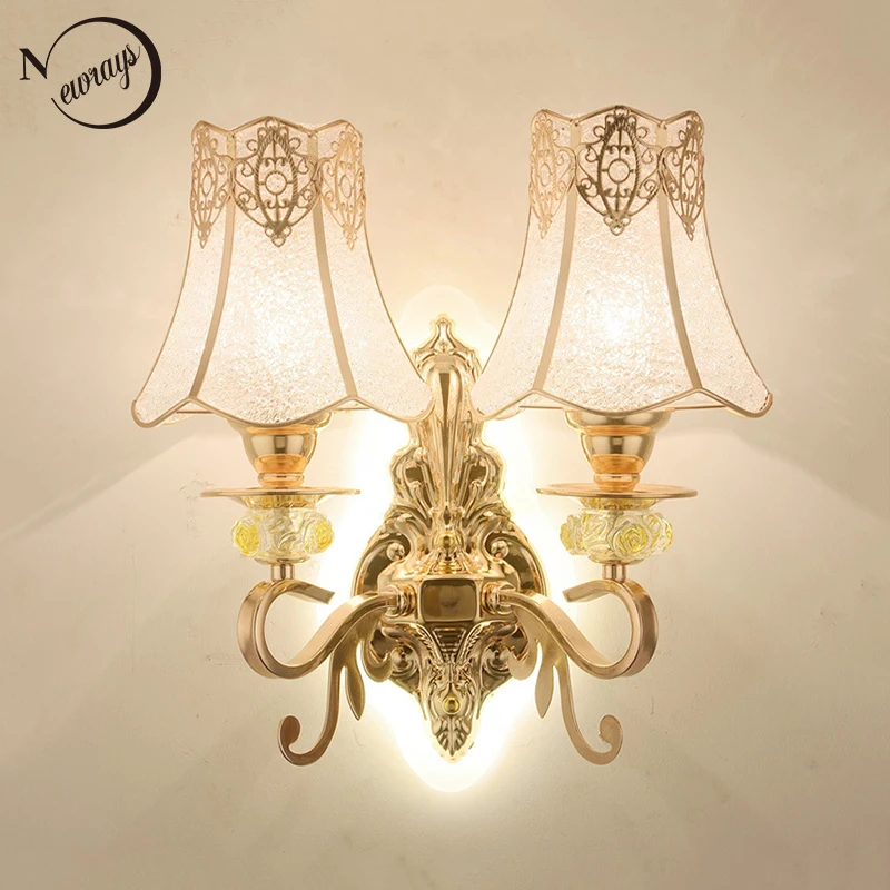 

Modern plated double acrylic head wall Lamp LED E27 220V 5 styles bright Wall Lights for living room bedside hallway hotel aisle