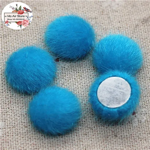 light blue 50pcs 50 шт. Разноцветные головистой формы волосатые покрытая тканью, круглая высокое кнопки с кабошоном для дома и сада ремесла Кабошон Скрапбукинг "сделай сам": 16 мм - Цвет: light blue 50pcs