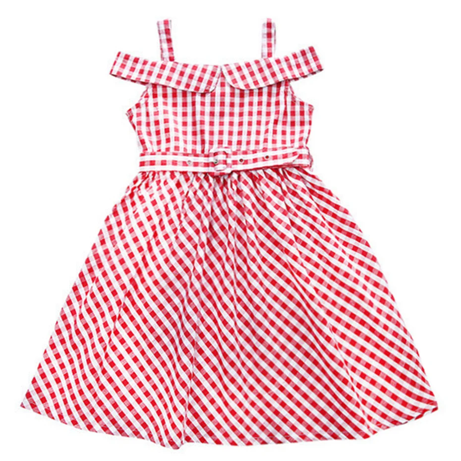 Aixinghao Girls Dress Off Shoulder Teenage Party Princess Plaid Kids Clothes For Age 6 8 10 12 Girl | Детская одежда и обувь