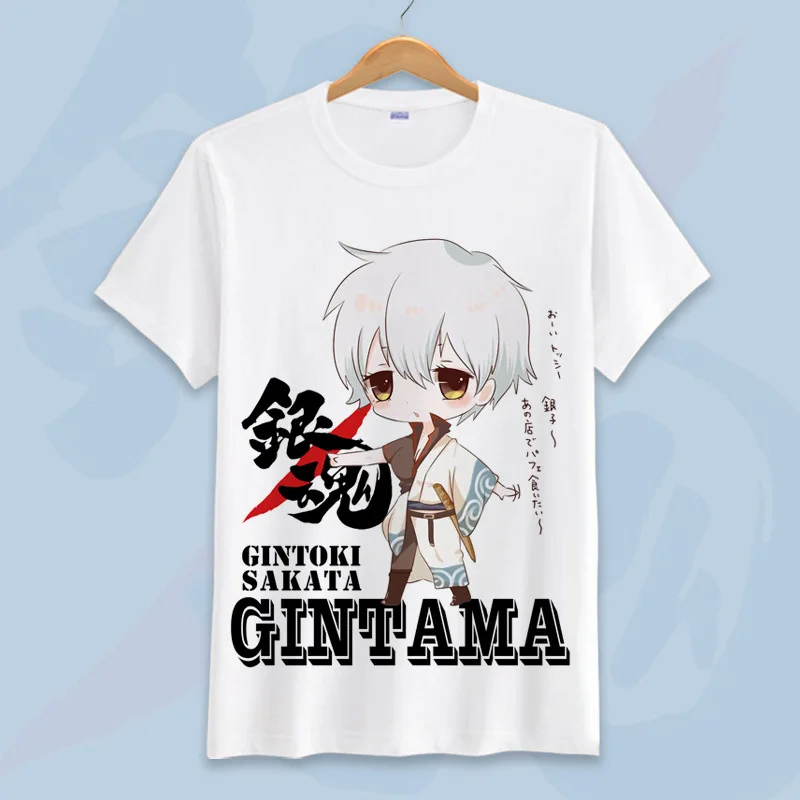 

Japan Style Gintama Cotton Tshirt Women Sakata Gintoki Print Cosplay Summer Short Sleeves T Shirts Men Tops Unisex Clothing