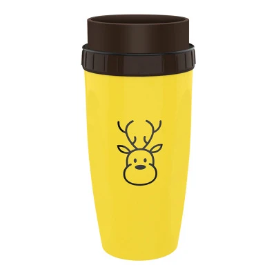 Yellow Christmas Dee Новинка, без крышки, крученая чашка Neolid, ручная соломенная чашка, портативная креативная пластиковая мультяшная двухслойная чашка для детей, подарок - Цвет: Yellow Christmas Dee
