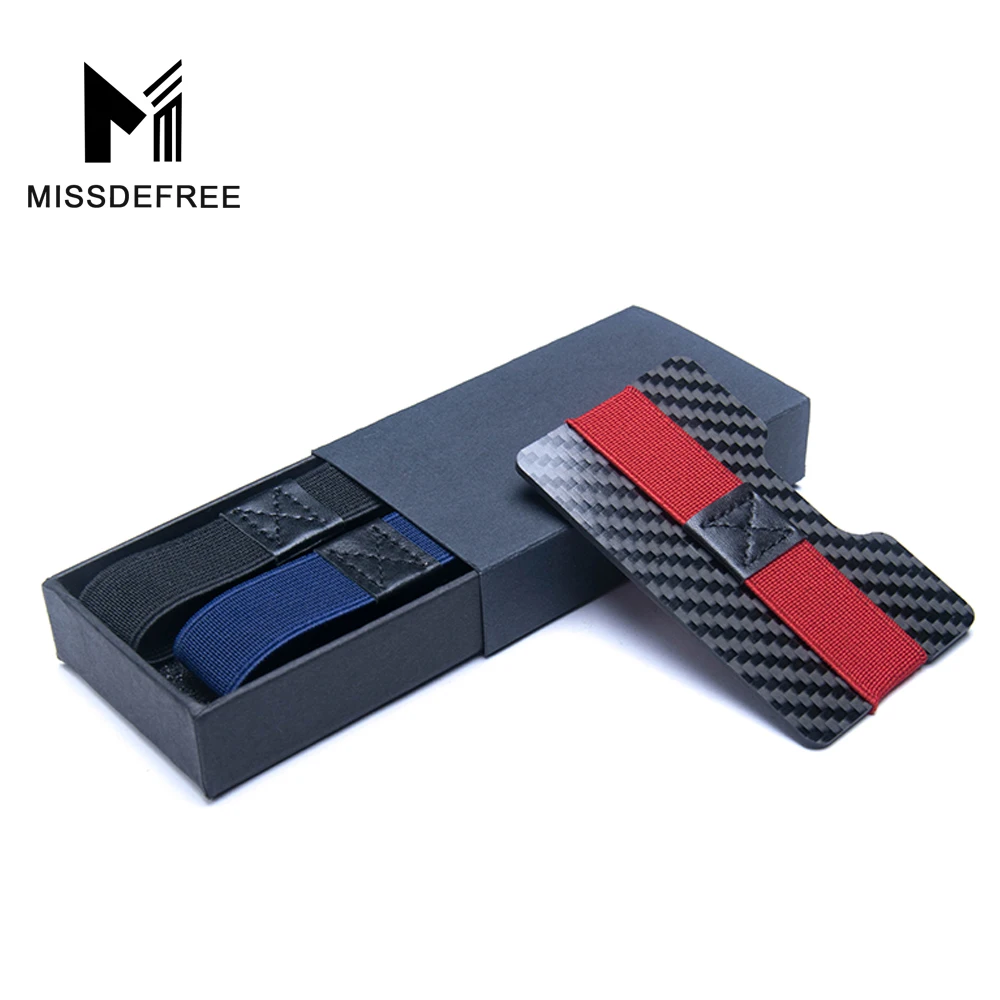 Зажим для денег и кредитных карт из углеродного волокна с RFID блокировкой тонкие