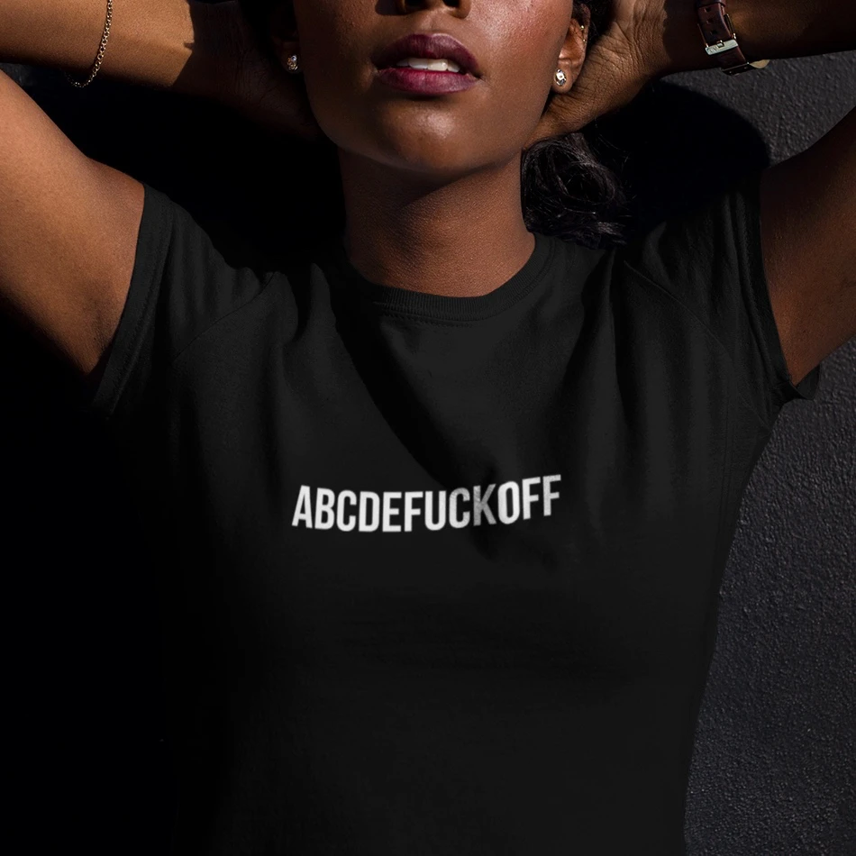 Abcdebuckoff Футболка женская хлопок короткий рукав Femme летняя Crewneck Tumblr Camiseta