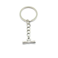30mm keychain diy metal holder chain vintage graduation silver plated pendant key chains gift jewelry