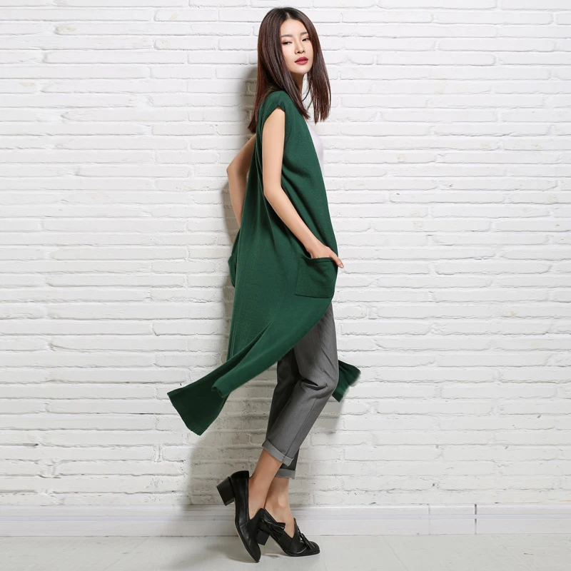 Шерстяной вязаный кардиган жакет на пуговицах Женская однотонная модная