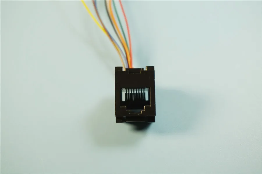 

100 pcs 641D RJ45 Modular Connector 8P8C Socket Female 8x20 Crimp Wire 8 Cores 20 cm Length Black 28 AWG Wire Gauge