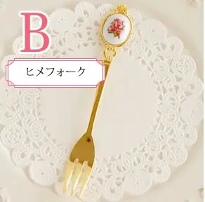 Кухня Столовая &amp бар 24K позолоченные розовые старшие кофе/Десерт ложка и