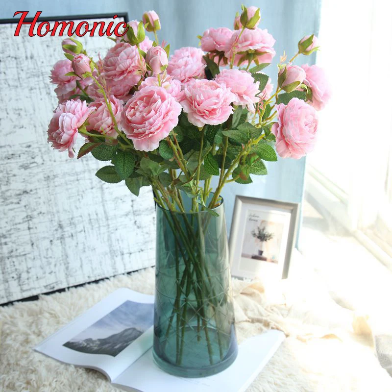 3 головки искусственный Западная Роза Ranunculus Романтический шелковые цветы