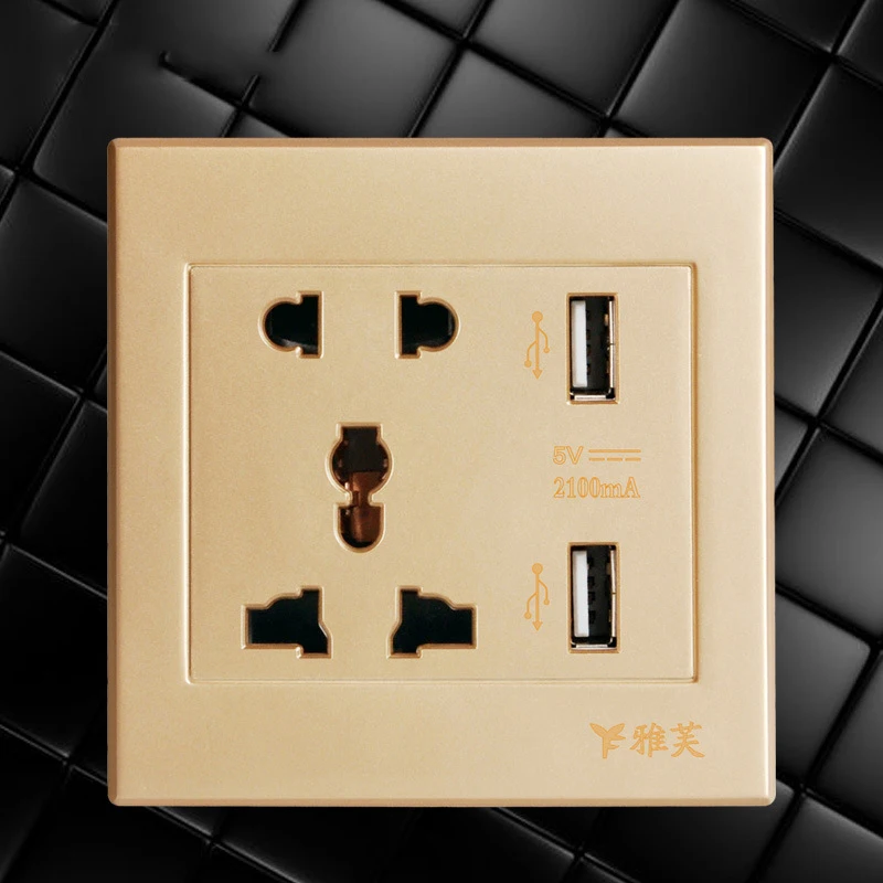 Универсальная USB розетка электрическая с 2 портами для сотовых телефонов|usb