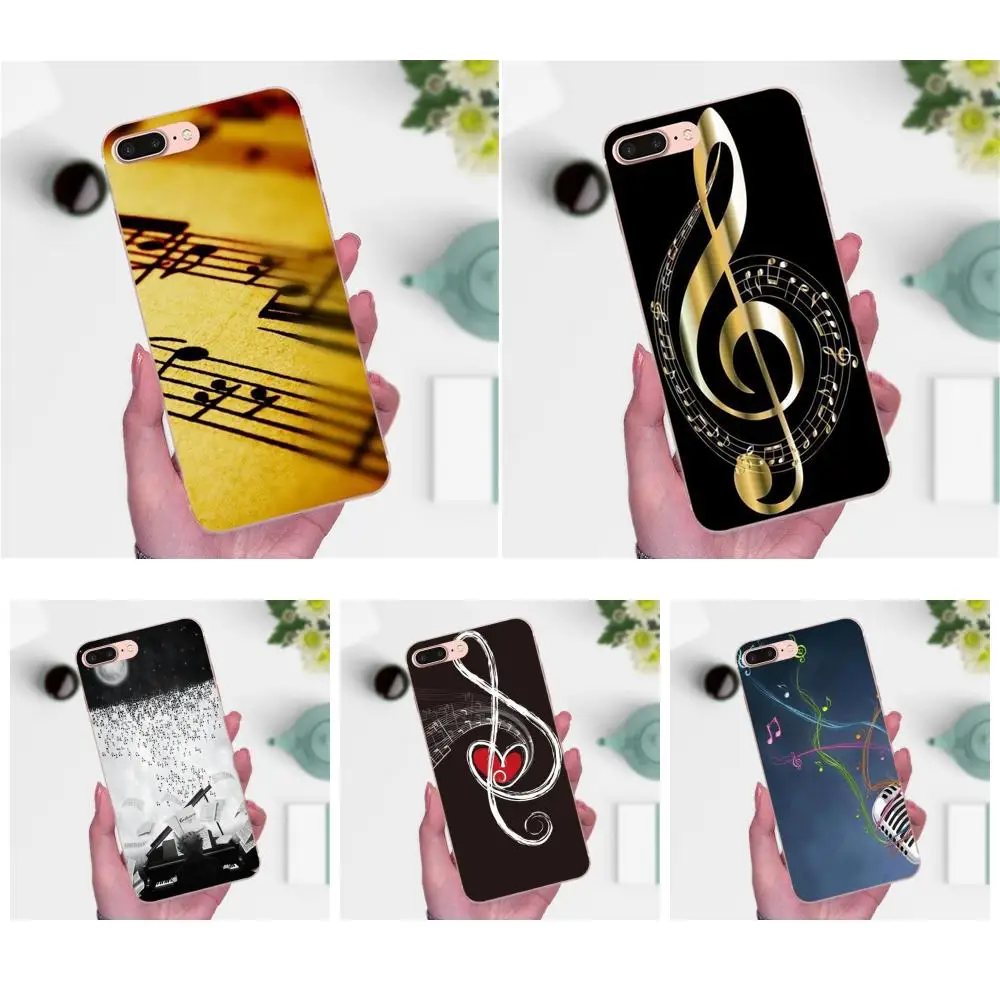 Для Galaxy J1 J2 J3 J330 J4 J5 J6 J7 J730 J8 2015 2016 2017 2018 mini Pro TPU милые кожаные музыкальные ноты