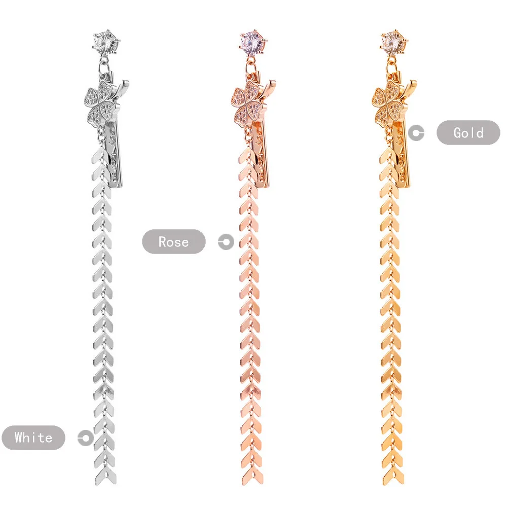 Женские серьги гвоздики Seven Candy длинные с четырьмя листами простые популярные