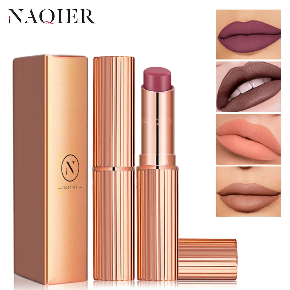 Матовая нюдовая губная помада NAQIER 4 цвета водостойкая стойкая жидкий блеск для