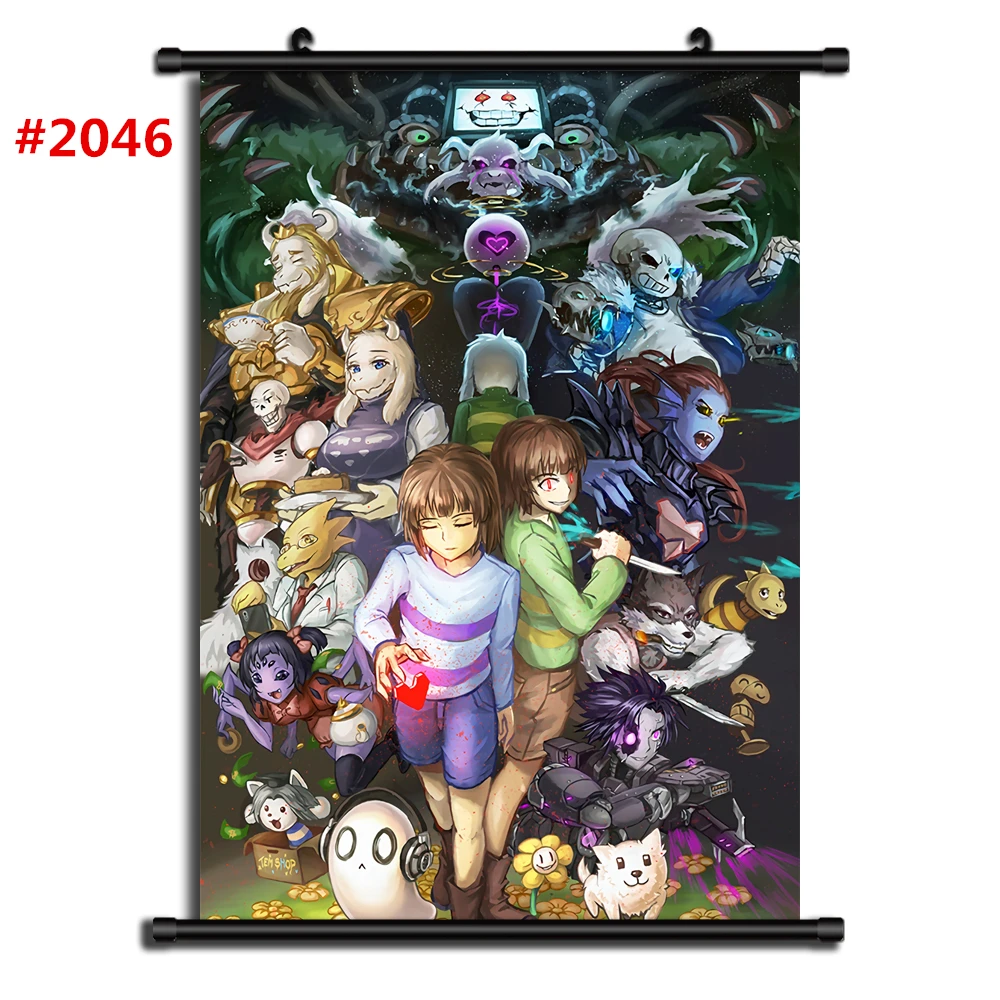 2046 Undertale Аниме Манга настенный плакат свиток B - Цвет: 2046