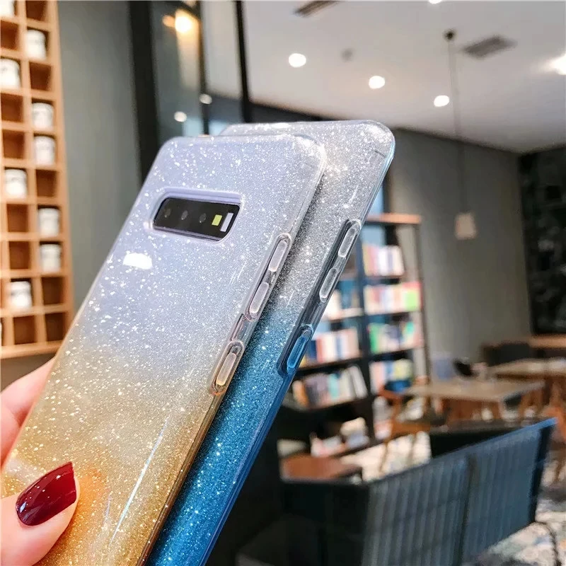 Роскошный Жесткий ПК + Мягкий ТПУ чехол для Iphone 11 XR XS MAX X 8 7 6 S10 Note 10 Pro 9 S8 Bling 3 в 1